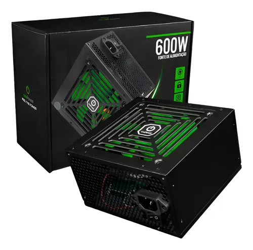 fonte atx onepower Fonte Atx Onepower 600w Mp600-opasw Bivolt Preta Sem Cabo Preta - Imagem 1